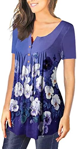 Tinejdžerske djevojke vrhovi kratkih rukava bluze Bustier t majice Dubinski V kvadratni vrat cvjetni vrhovi