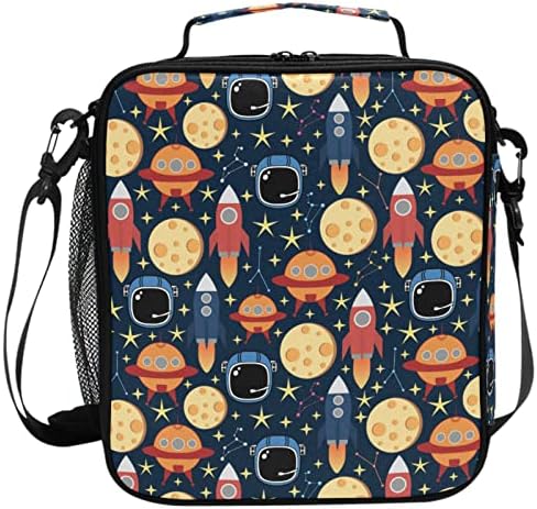 ZZXXB Space Rocket Star izolovana torba za ručak kutija termo hladnjača za višekratnu upotrebu Tote Vanjska