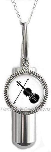 Obrtftdecoracija Violina Kremacija urna ogrlica, muzički instrument nakit, ljubitelji glazbe