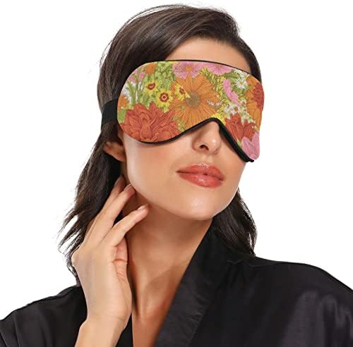 Wellday Sleep Maska Vintage Wildflower Night oka Pokrijte meka Comfort Blisefook blokiranje Podesivi remen za muškarce za muškarce