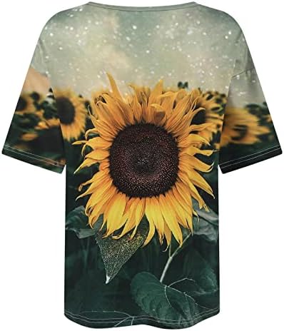 Ljetne ženske majice Vintage cvjetni tiskani vrhovi kratkih rukava plus veličine V izrez casual t majice Loose Basic Tees
