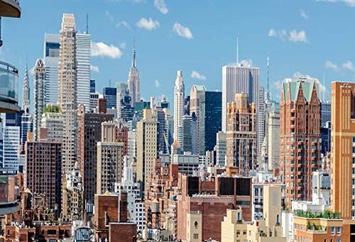 OERJU 12x10ft New York City pogled fotografija pozadina gornji Istok side Downtown zgrade plavo