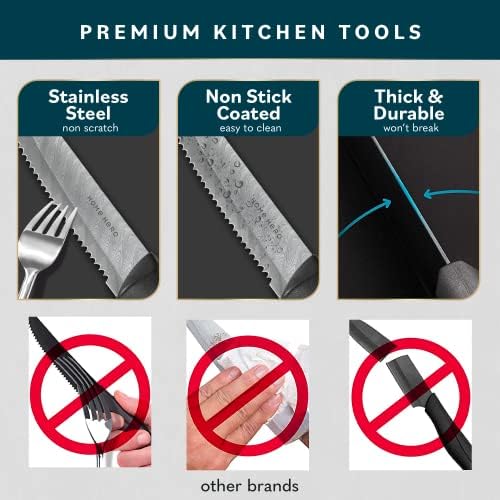 Home Hero set kuhinjskih noža, set noža za odreske & amp; Kuhinjski Pomoćni noževi - Ultra oštri visokougljični noževi od nerđajućeg čelika sa ergonomskim ručkama