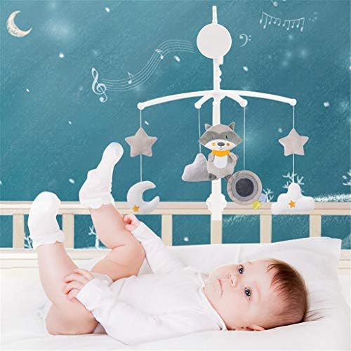 Nsqfkall ° mobilna viseća igračka muzička kolevka za bebe 360 rotirajući držač za bebe krevetić za kuću tekstil zavjese perle za prozore