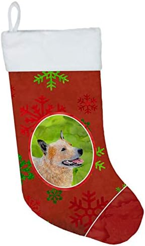 Caroline's bysures LH9317-CS Australijski govedni pas Crvene zelene pahulje Božićne božićne čarape, kamin Viseće