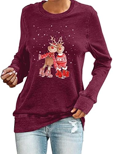 Ženske zapadne ružne božićne majice Smiješne grafičke majice Božićno stablo za odmor snjegovića casual majica