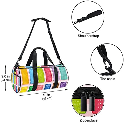 MaMacool šarene tablice množenja torba za nošenje preko ramena platnena putna torba za teretanu Sport