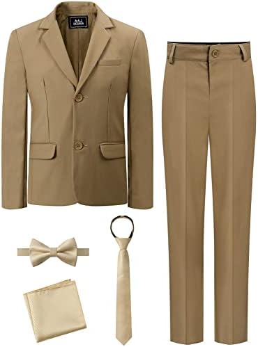 A&J DESIGN Boys 5-dijelni svečani Set odijela sa jaknom, haljine, kravate, leptir mašne i džepnog kvadrata