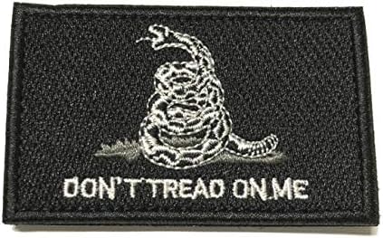 Ne gazi mi gadsden zastava 3,25 Crni izvezeni premium patch DIY gvožđe ili šivati ​​ukrasni aplicirati kapa kapa američka revolucija nacije patriotska vojna veterana uniformu