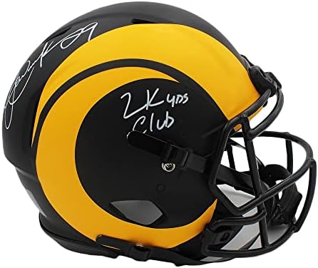 Eric Dickerson potpisao je Los Angeles Rams Speed Authentic Eclipse NFL kacigu sa 2K Yds Club NFL kacigama