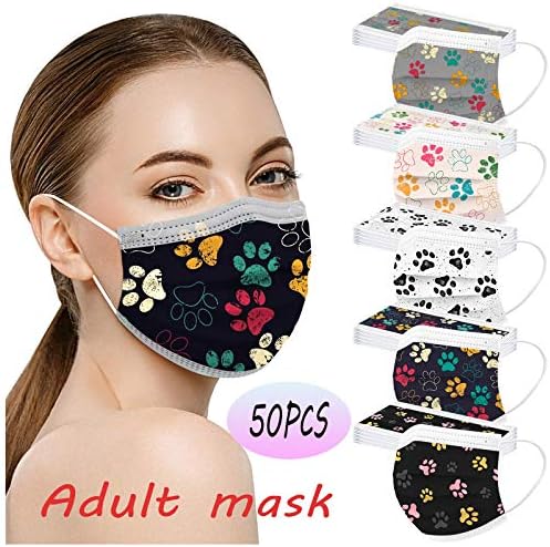 JMETRIE 50pc jednokratna maska za lice za odrasle Cat Paw print maske za lice Cover prozračna