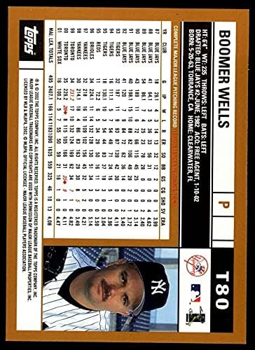 2002 TOPPS 80 T David Wells New York Yankees Nm / Mt Yankees