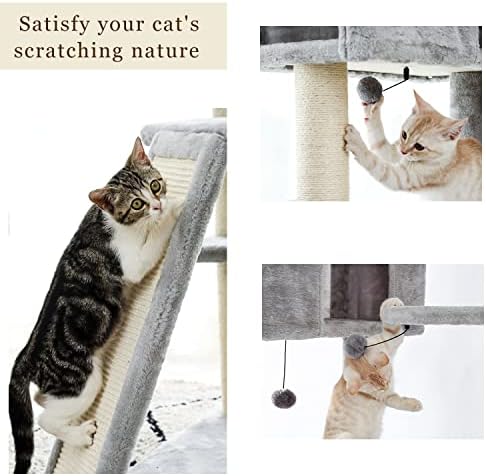 Cxdtbh mačka mače grebanje stub drvo sa igračkom miša vrhu krevet za opuštanje ogrebotina Sisal za igru