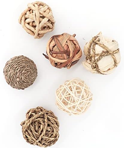Kesywale Set od 6 dekorativnih kuglica za punila za središnje posude, 2,8 inča razne pletene kugle od ratana kugle