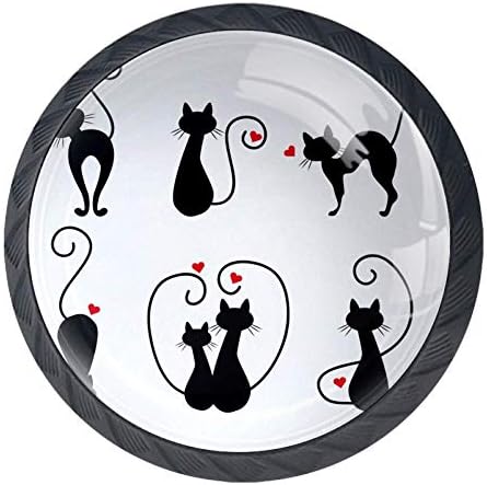 Idealiy in Love mačke siluete ladica vuče ručke ručke ormar toaletni sto komoda dugme za povlačenje ručkom sa vijcima 4kom