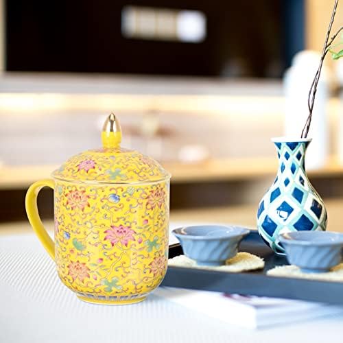 Veemoon Chinese čaj sa poklopcem Smiješni car čaj kineski jingdezhen keramika Šalica za kafu teacup vintage