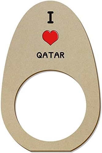 Azeeda 5 X 'Volim Qatar' Drvene prstenove / držače za salvete