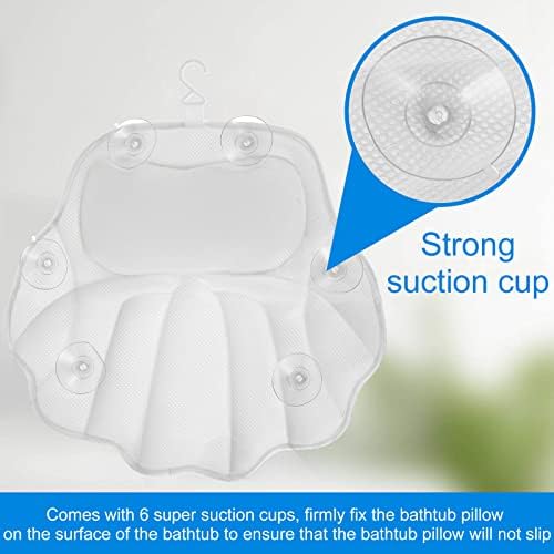 Ihvewo S9A jastuk za kupanje Jastuk zadubit sa 6 usisne usisne čaše 4D mrežica mekana spa kupa jastuk s