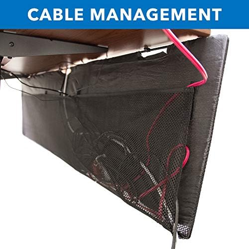 Mount-It! Pod panelom za rad za uredske stolove i radne stalke za sjedenje [60 inča široki] mrežaste džepove za kablove i žice
