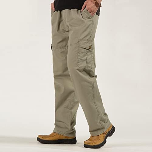 Lagane teretne hlače muškarci veliki i visoki muški casual labavi pamučni plus veličine džepne crkvene elastične strugove hlače-