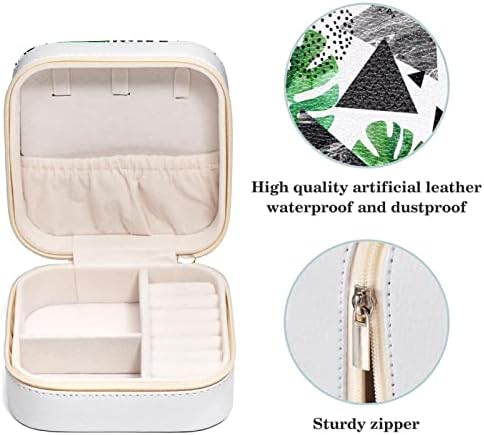 Mini Travel prenosiva torbica za nakit za prsten, privjesak, minđuše, kutija za organizatore ogrlica, rođendanski pokloni tropsko lišće i teksturirani trokuti