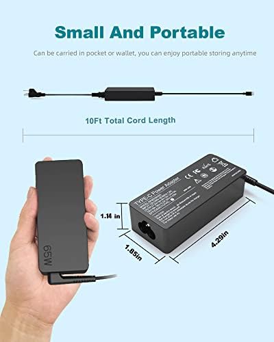 USB tip C 65W 60W prijenosna punjač za Dell Latitude 7410 7420 5330 5420 5520 7330 5430 5530 7430 7640 DELL Chromebook 3100 3110 2 u 1 za Dell Inspiron 13 5320 14 7420 7425 16 7620 2-u-1 kabel za napajanje