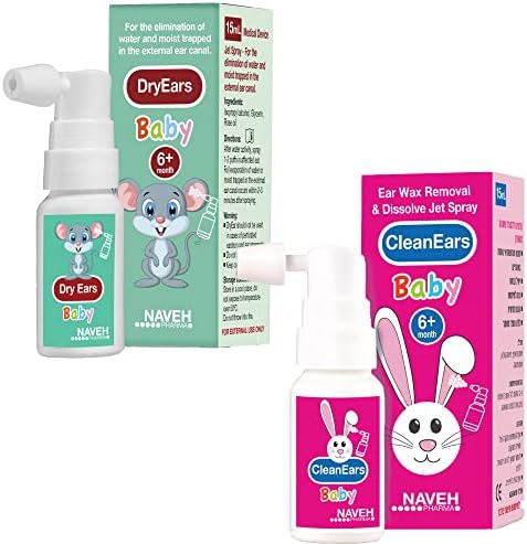 1 jedinica NaVeh Pharma Cleaniear za uklanjanje za uklanjanje ušima 0,5 FL Oz + 1 jedinica Naveh Pharma Ear uši za bebe Spray 0,5 FL Oz