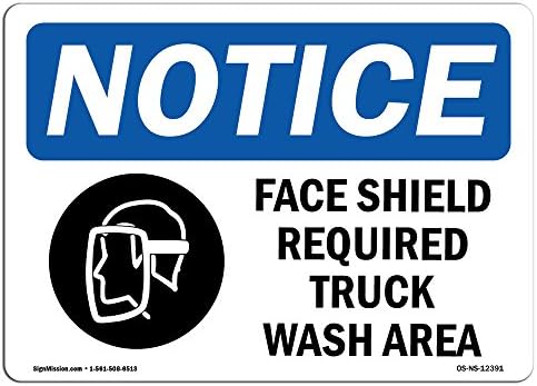 OSHA Napomena - Potreban je zaštitni prostor za pranje kamiona | Aluminijski znak | Zaštitite svoje poslovanje, gradilište, skladište i trgovina | Napravljeno u sad