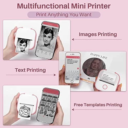 Memking T02 džepni štampač-Mini bežični Bluetooth prenosivi mobilni štampač termalni štampač računa i T02 termalni džepni štampač HD papir-lepljivi 53mm