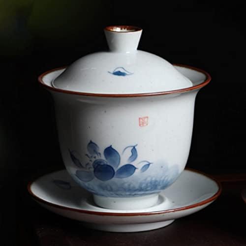 Cabilock Vintage Decor Porculan čaj čaja sa tanjurom poklopca Kineski stil Tradicija Fu Čaj sa japanskom teacup kuhinjom Teacup Set Najbolji pokloni Početna Dekor