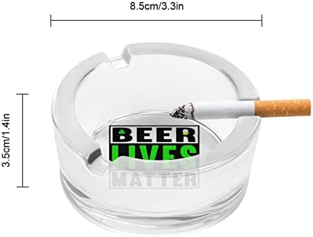 Pivo životima materiju staklena pepeljara za cigarete okrugli pepeo za prijenosni nosač pepela futrola za pepela za unutarnju vanjsku hranu