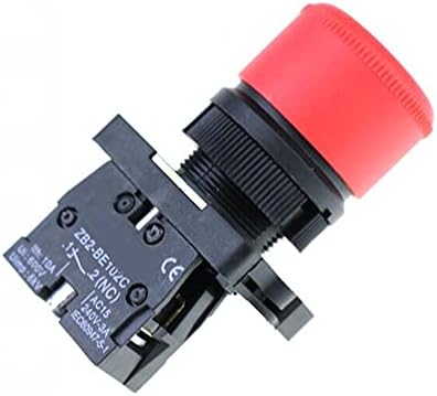BKUANE 22mm NC Crveni prekidač dugmeta za hitne slučajeve + NC AC660V / 10A XB2-BS542