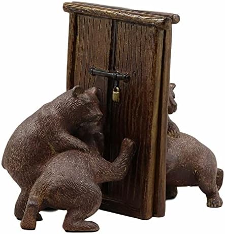 Kućni Akcenti poklon rustikalni šumski timski rad medvjedi gurajući vrata štale za knjige figurice par Set Decor-dekoracija Doma wrt-bn-9315