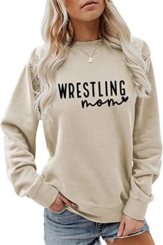 Artece Wrestling mama dukserice Žene Ležerne prilike s dugim rukavima Puloveri na vrhu smiješne košulje za
