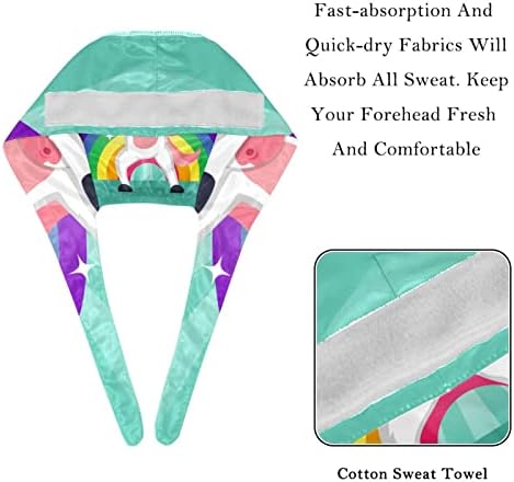 Niaocpwy Funny Swag Unicorn Rainbow Zelena podesiva kravata Unisex kape, radne kape sa tipkama i duksevima