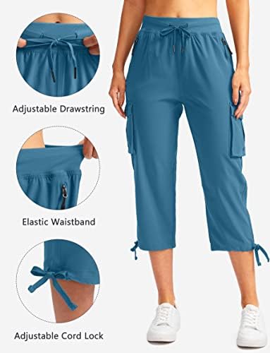Soothfeel ženske Cargo Capris pantalone sa 6 džepovima lagan Quick Dry Travel planinarenje ljetne pantalone