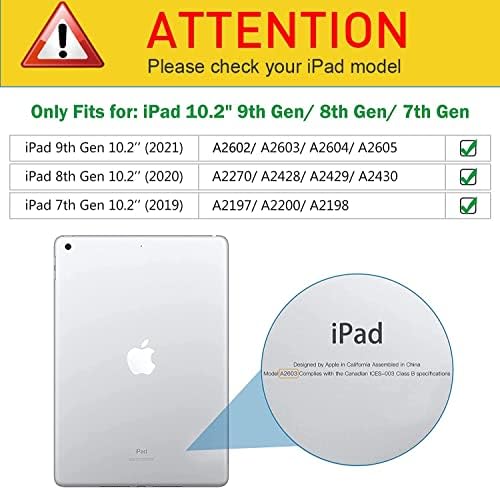 Slučaj za iPad 10.2 9. / 8. / 7. generacija IPad futrola sa držačem olovke, višekutni tromotni štand