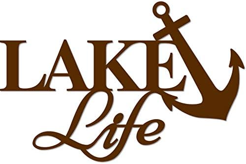 PEEM Studio Lake Life sa sidrom Metal Metal Dokona Dekora Dekorativno jezero Kućni kabinski znak