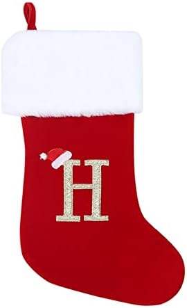 Božićni vitražni monogram božićne čarape čarape klasično personalizirano ukrašavanje čarapa za obiteljski