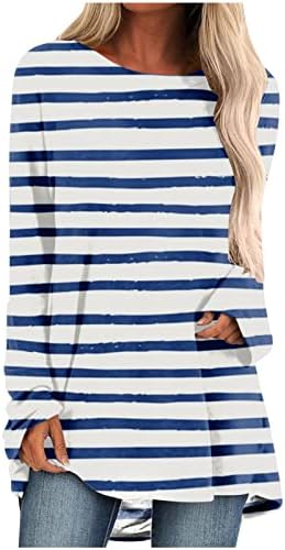 Grafički gornji majica za teen djevojke jesen ljeto meka udobna odjeća s dugim rukavima pamuk Crewneck casual top 7b 7b
