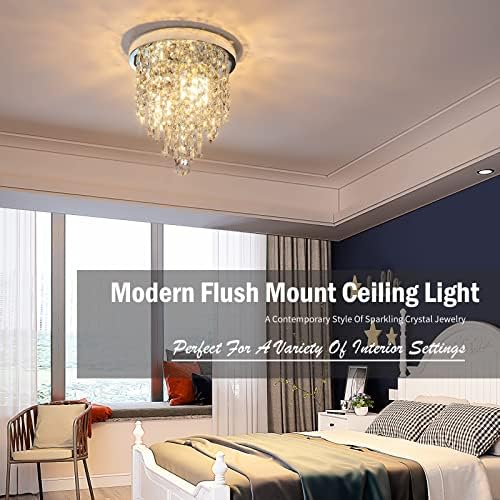 Mini luster za spavaću sobu mali luster za kupatilo Flush Mount luster plafonska Rasvjetna tijela H10.4xW8.7 inča uključuju sijalicu moderno plafonsko svjetlo za hodnik, trpezariju,vešeraj,foaje