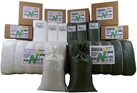 UpNorth Sandbags - kutija od 250-prazne tkane polipropilenske vrećice za pijesak sa vezicama, w/UV zaštita; veličina: 14 x 26, Boja: Bijela