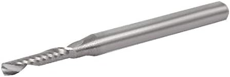 X-DREE 1/8-inchx2mmx10mm volframov čelik Jednostruka flauta Spiralni krajnji mlin srebrni ton(1/8-inchx2mmx10mm