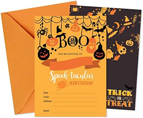 Joyful igračke Halloween Rođendan pozivnice sa koverte od 20 | Holloween Rođendan poziva 5 x 7 kartice