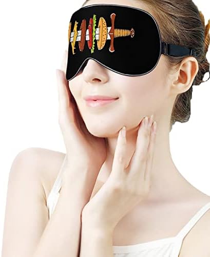 Mač hamburger maska ​​za oči za spavanje za spavanje sa podesivim blokovima kaiševe svijetlo