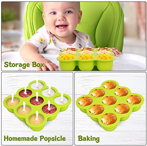 Kingkam posuda za čuvanje hrane za bebe-9x2. 5oz silikonska posuda za zamrzavanje sa poklopcem na kopči-pećnica & amp; sef za pranje sudova-porcije koje se lako uklanjaju , sef za hranu