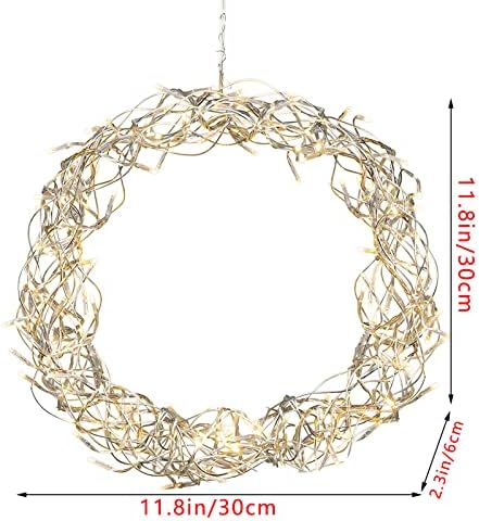LED svjetlucava božićna svjetla Garland napravljena od 5 krugova žica za unutarnju i vanjsku zabavu, dom, popločani dio, travnjak i vrtni božićni ukras
