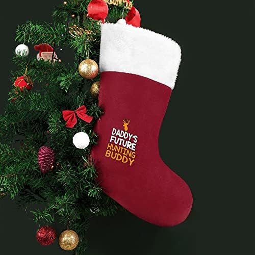 Daddyjeva Buduća lova Buddy Božićni čarapa Porodične čarape Dekor Dekor Slatki viseći ukrasi ukrasi za Xmas 8.2 x 16.5