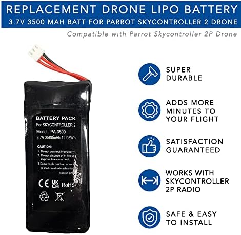 MaksimalnoPower 37v 3500 mAh Lipo punjiva drona Zamjena baterije za parot SkyController 2, 2p, bebop 2 radio