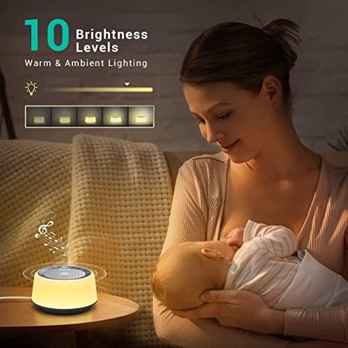 Fitniv bijeli šum, 7 boja bebe noćna svjetla, 30 umirujućih zvukova, zvučna mašina za bebe sa funkcijama